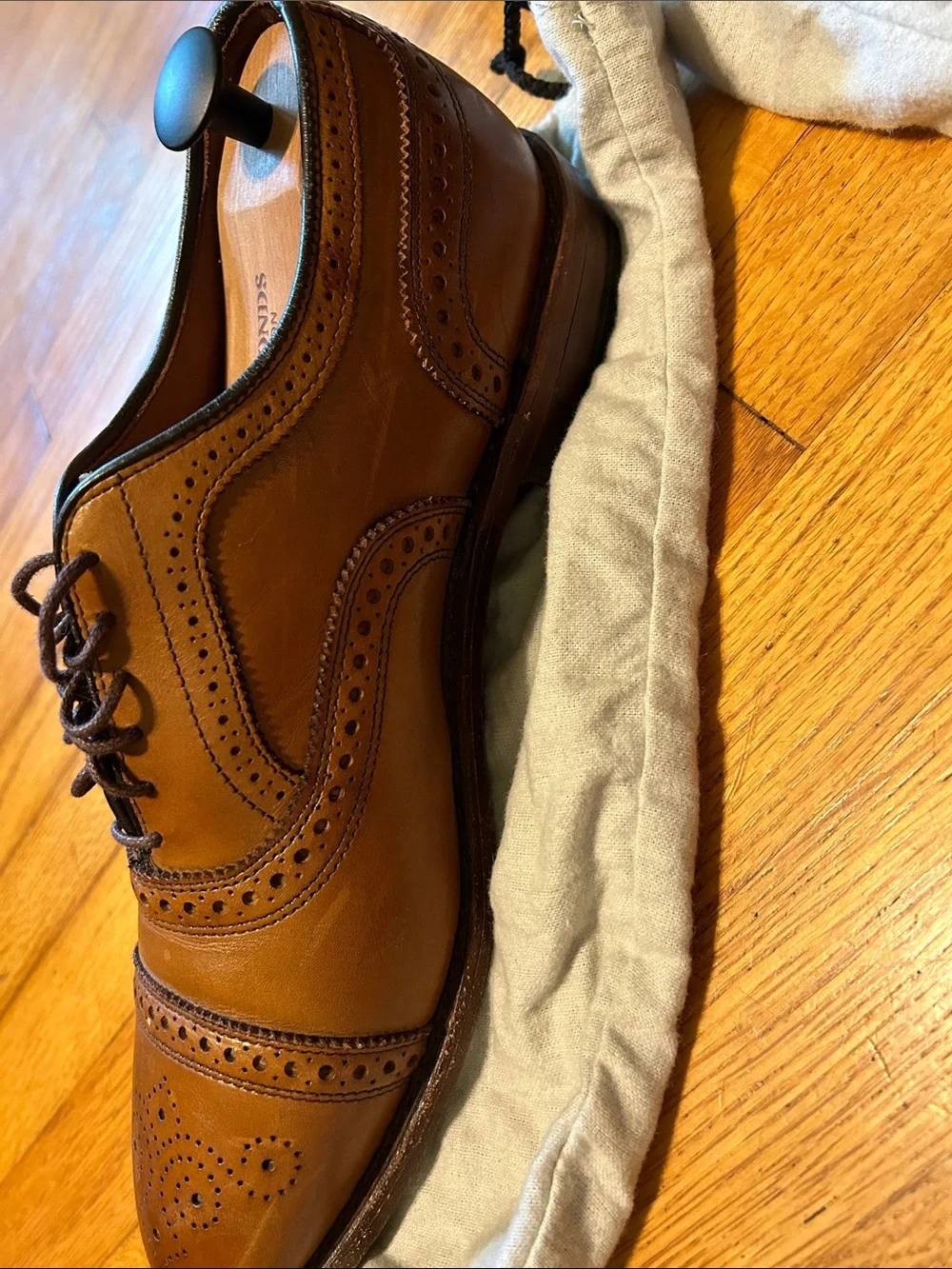 Allen Edmonds Walnut Brown Leather Strand Oxford Dress Shoes and Belt - Men